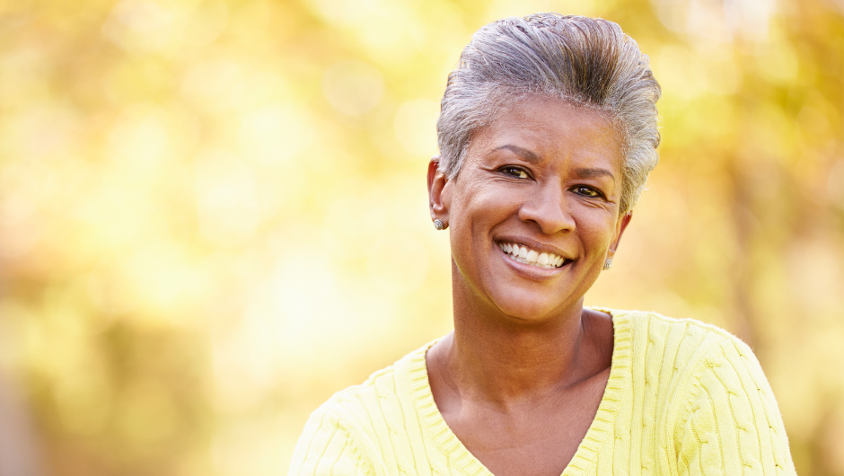 gender bias image of a woman smiling