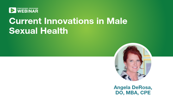 Webinar graphic featuring speaker Angela DeRosa, DO, MBA, CPE.
