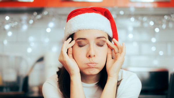 holiday stressed woman