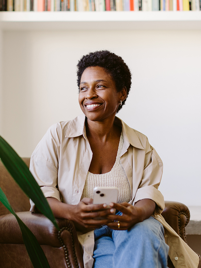menopause symptoms woman smiling