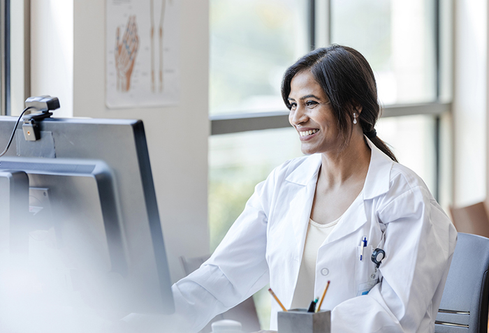 image of a female doctor showing representing clinician resources for Belmar Pharmacy