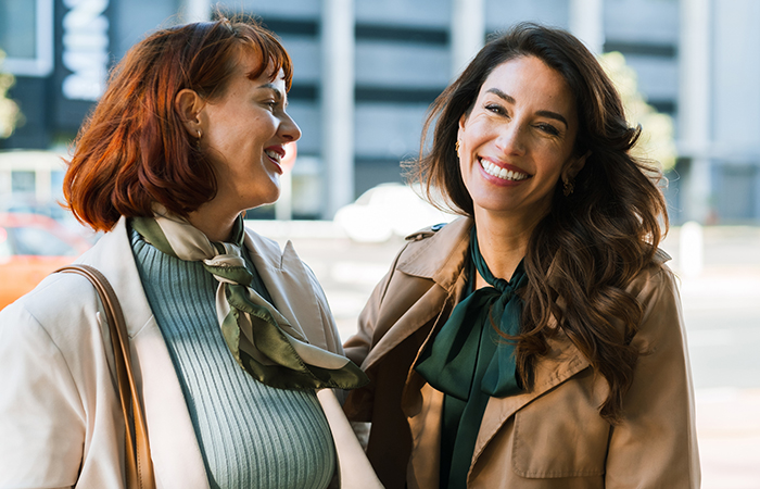 estriol estradiol medication image of two women smiling