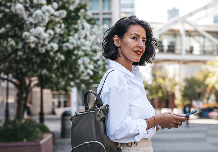 formulated just for you image of a woman walking with backpack