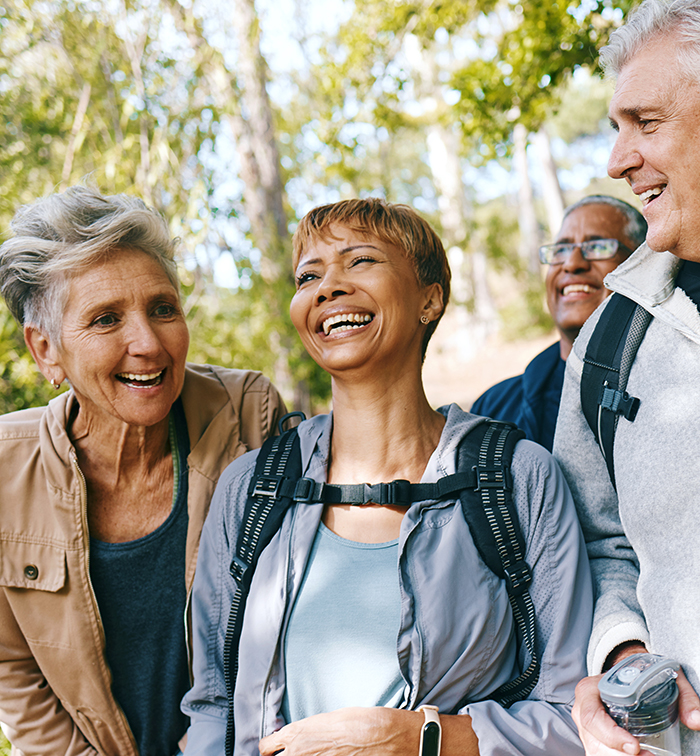 Elderly People Hiking Showing Belmar Pharma Solutions Areas of Care